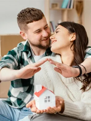 Happy family with insurance coverage