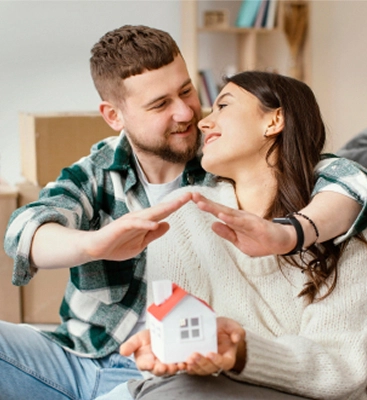 Happy family with insurance coverage